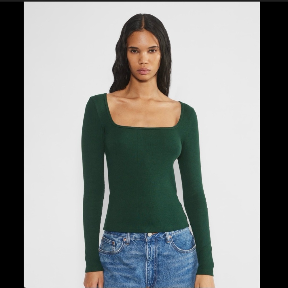 Aritzia Rib Square Neck HomeStretch Long Sleeve